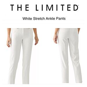 THE LIMITED WHITE STRETCH PENCIL ANKLE PANTS EUC 2R Smooth Silhouette Career